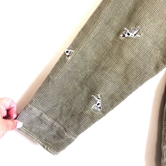 LL Bean Hunting Dog Corduroy Womens Chore Coat Barn Jacket Size MP Embroidered - Picture 5 of 15